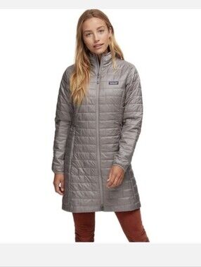 Patagonia Womens Nano Puff Parka Gray Insulated Puffer Coat Jacket(S)